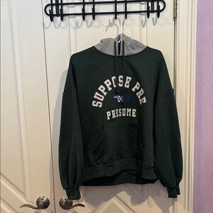 Suppose Pre Green Hoodie with Gray Hood